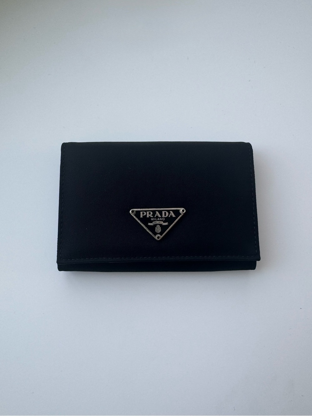 Authentic black nylon Prada card holder wallet